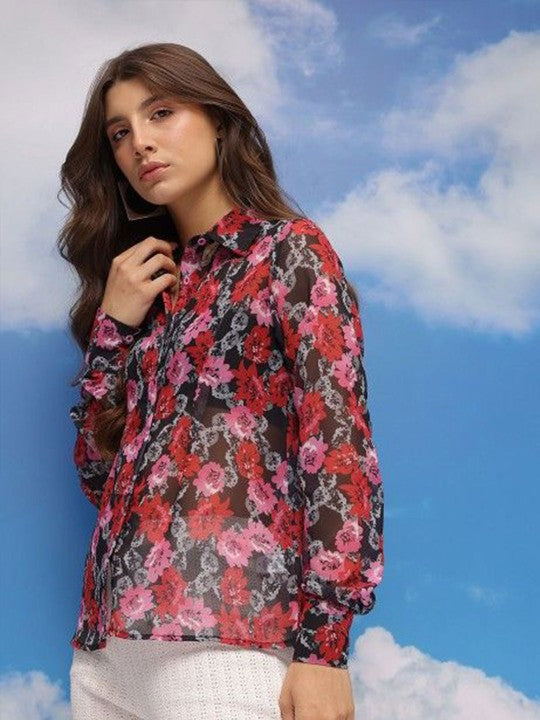 Women Floral Printed Casual Shirt