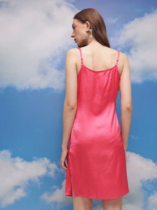 Shoulder Straps Satin Seath Dress - madhunistore