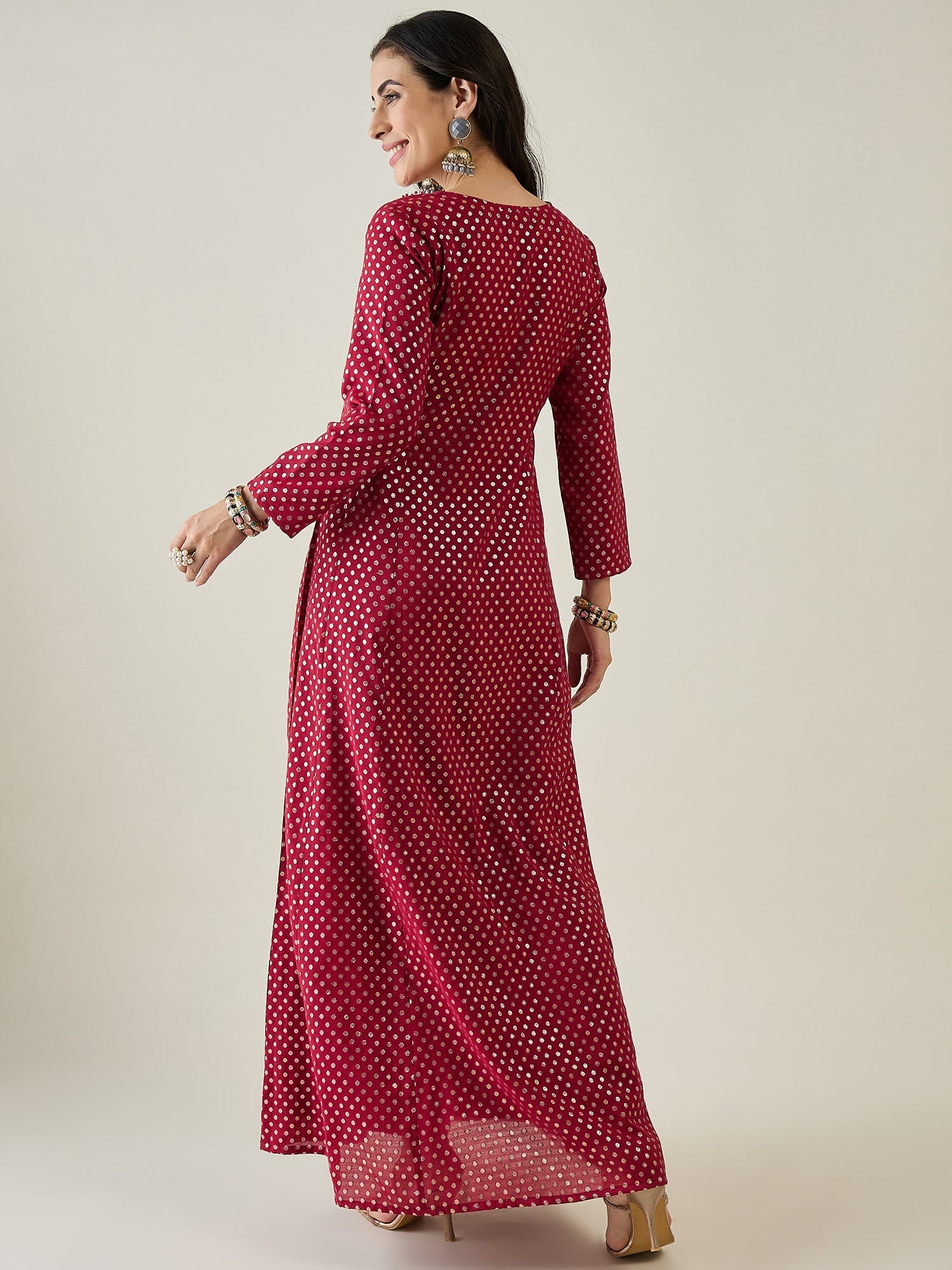 Women Ethnic Motifs Printed Sequinned Anarkali Kurta - madhunistore