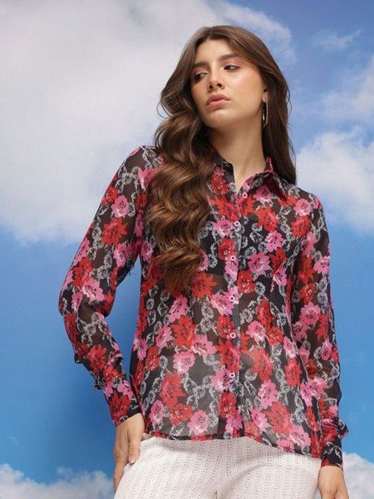Women Floral Printed Casual Shirt - madhunistore