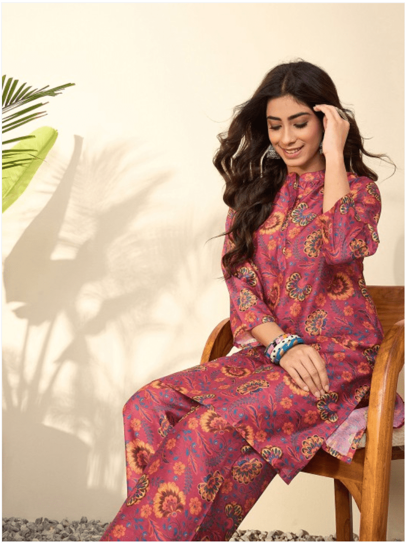 Women Floral Printed Regular Kurta with Palazzos - madhunistore