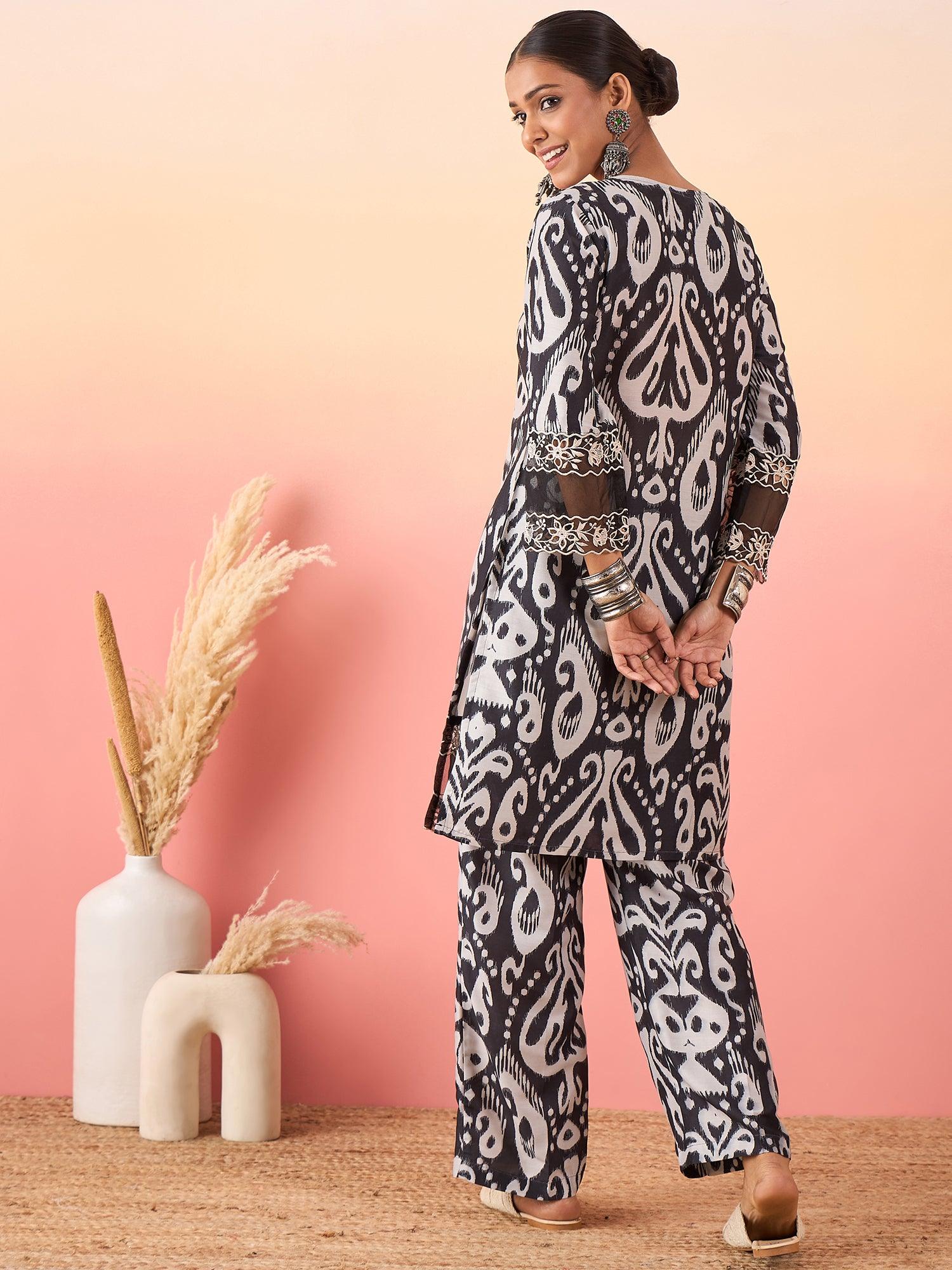 Women Printed Kurta With Palazzo - madhunistore