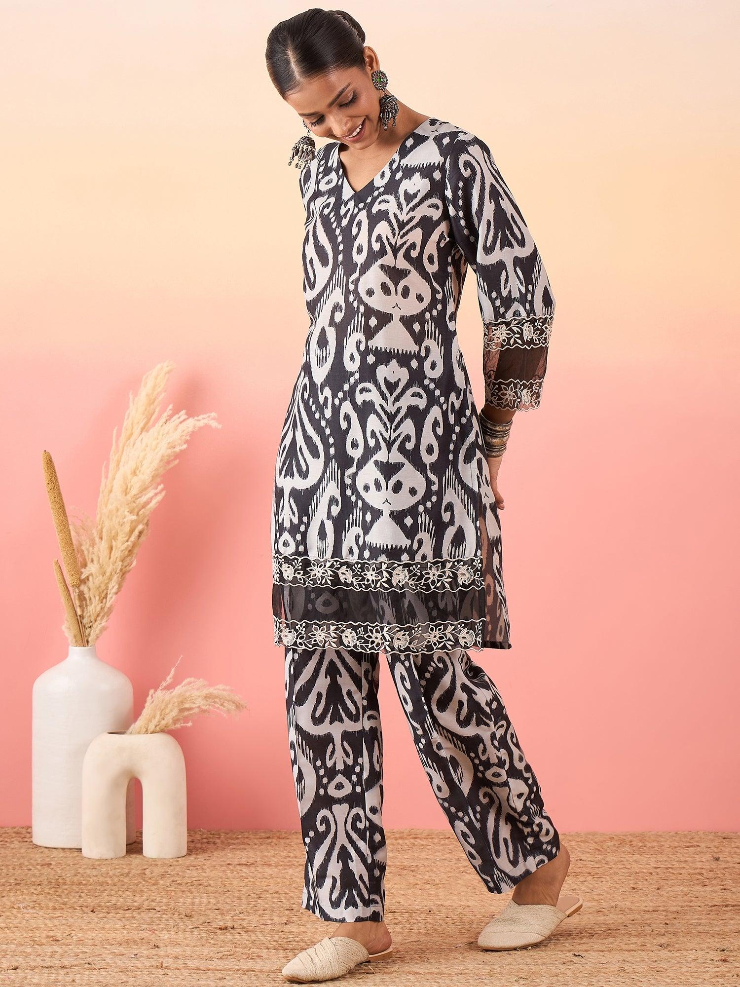 Women Printed Kurta With Palazzo - madhunistore