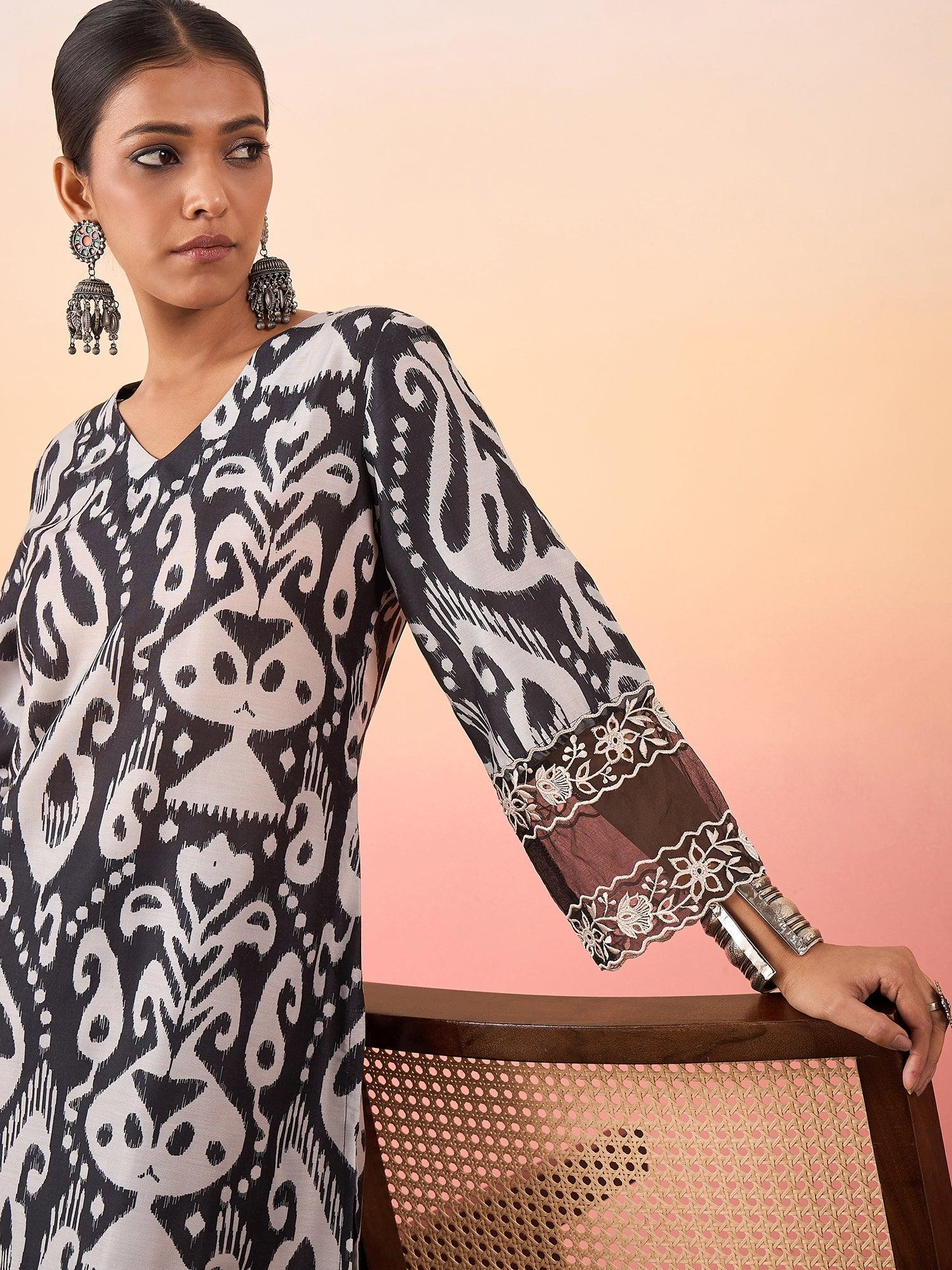 Women Printed Kurta With Palazzo - madhunistore