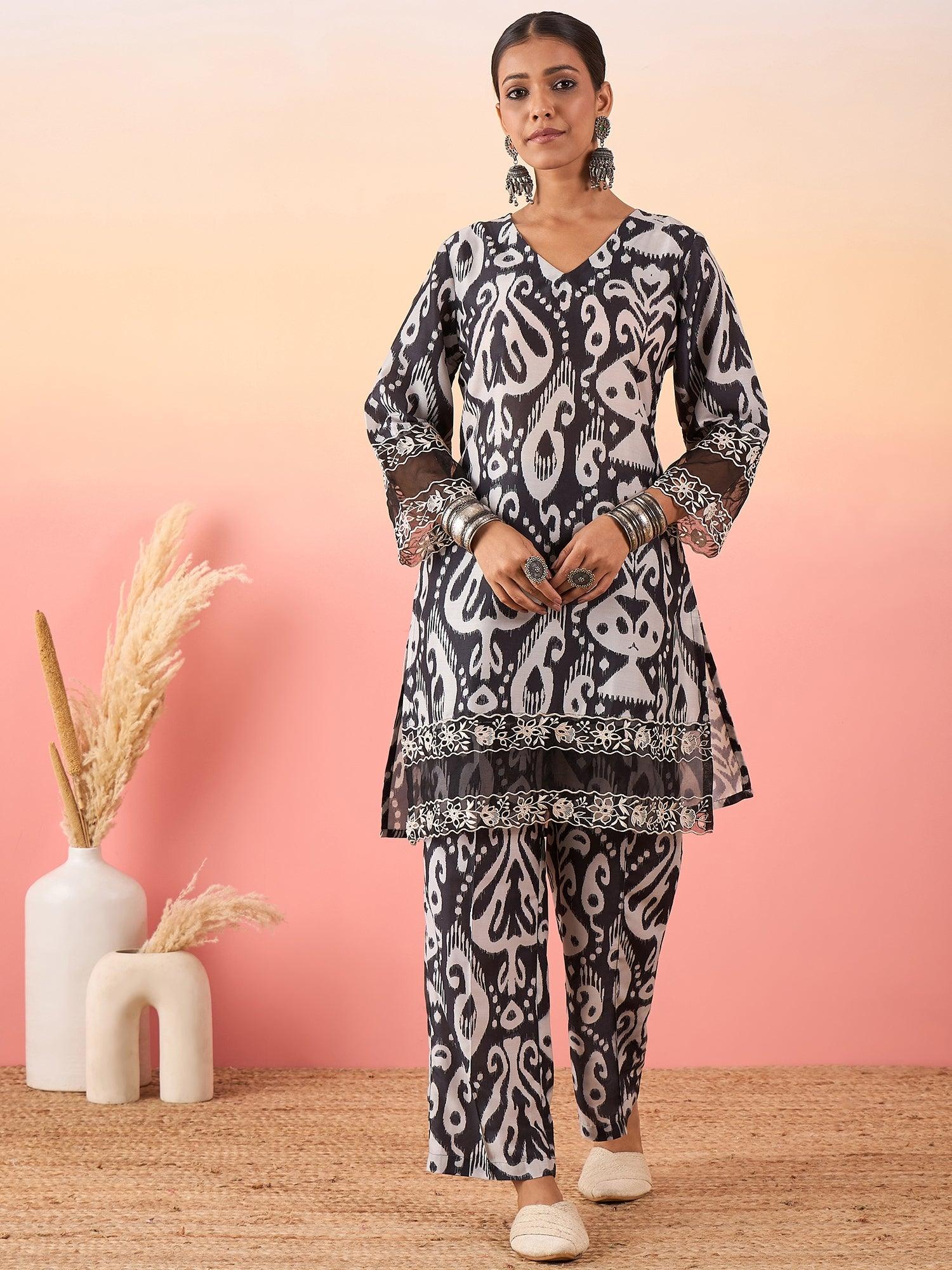 Women Printed Kurta With Palazzo - madhunistore