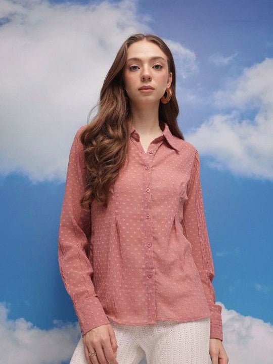 Women Solid Spread Collar Casual Shirt - madhunistore
