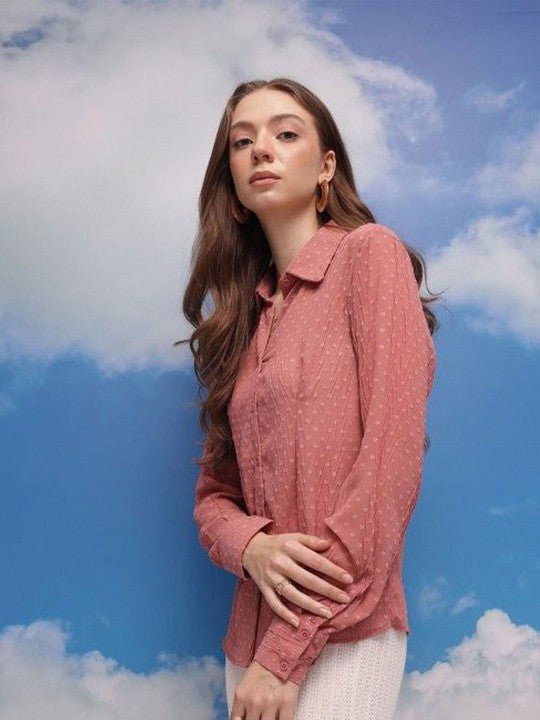 Women Solid Spread Collar Casual Shirt - madhunistore