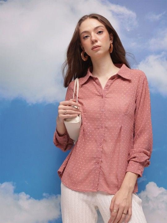 Women Solid Spread Collar Casual Shirt - madhunistore