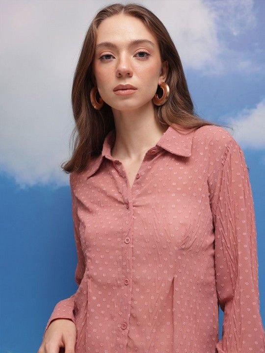 Women Solid Spread Collar Casual Shirt - madhunistore