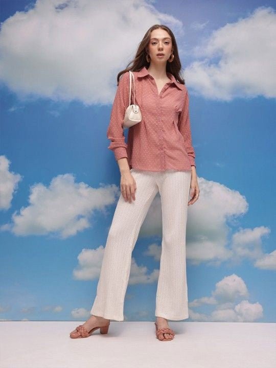 Women Solid Spread Collar Casual Shirt - madhunistore