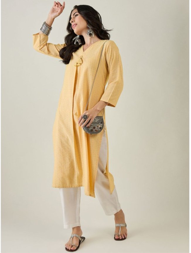 Women Striped Pleated Pure Cotton Kurta with Trousers - madhunistore